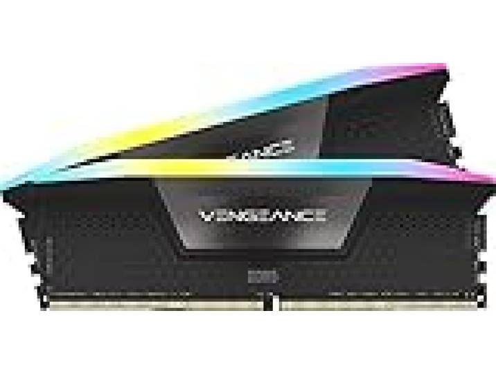 CORSAIR Vengeance RGB DDR5 32Go (2 x 16Go) Jusqu'à 5600MHz Intel RAM Mémoire pour Ordinateur de Bureau, Compatible Intel XMP 3.0, CL40, Noir, CMH32GX5M2B5600C40K