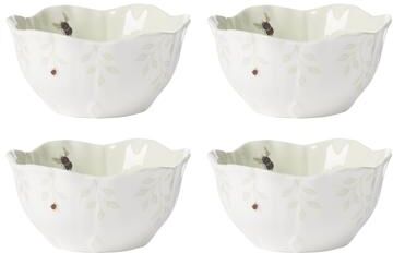 "Lenox Butterfly Meadow Floral Set of 4 Dessert Bowls - 4.5"" Round"