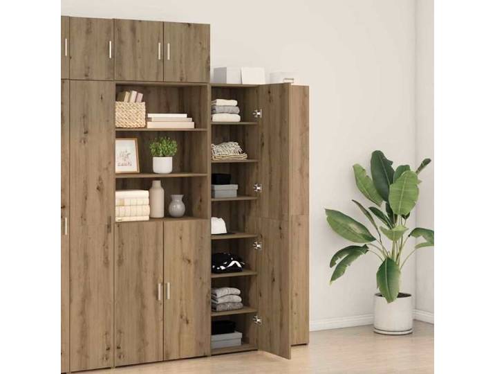 Marron Buffet haut CHIC Haut Armoire rectangulaire 1 PC Chêne artisanal 40x42 5x185 cm N16095