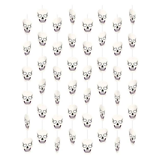 Amscan 8 Deko-Hänger Skulls Papier Länge 130 cm (8 Stk.) (9911667)