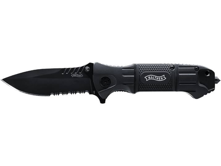 Taschenmesser Walther Survival Knife BTK , schwarz, L:20,4cm, Stahl, Outdoormesser, Taschenmesser