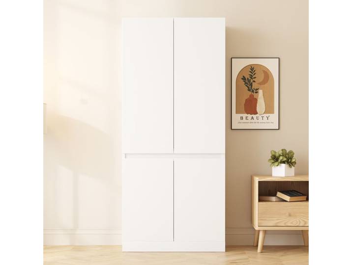 Armoire penderie à double portes avec compartiment bas EVRYAE