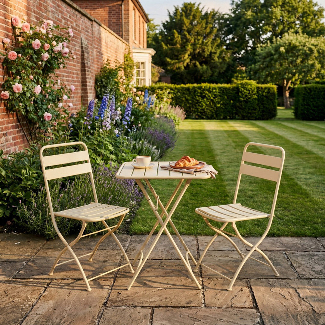 Dakota Fields 2 - Person Patio Dining Set Square Table Beige 2