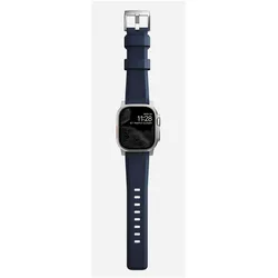 Nomad Rugged Strap Atlantic Blue Connector Silver 42/44/45/49mm (42 mm, 44 mm, 45 mm, 49 mm, Kautschuk, Rubber, Stainless Steel), Uhrenarmband, Blau