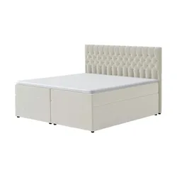 Boxbett mit Bettkasten Belek , beige , Maße (cm): B: 180 H: 125