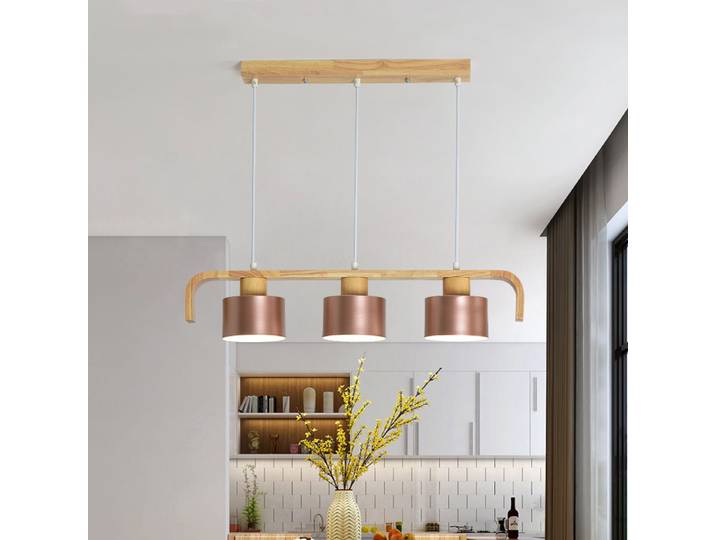SANDYHA-Lustres LED nordiques en métal Ludéviation, ligne en bois, cuisine, lampes suspendues, salle à manger, salon, décoration d'intérieur, confliclamp, luminaires