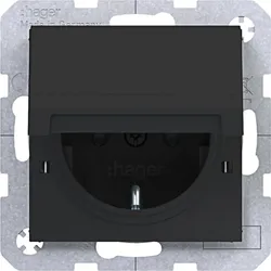 Hager WAS1312BM Steckdose SCHUKO mit Kl.d., Feder, arret., IP44 fähig, SLKL, A/C, n.sw mt