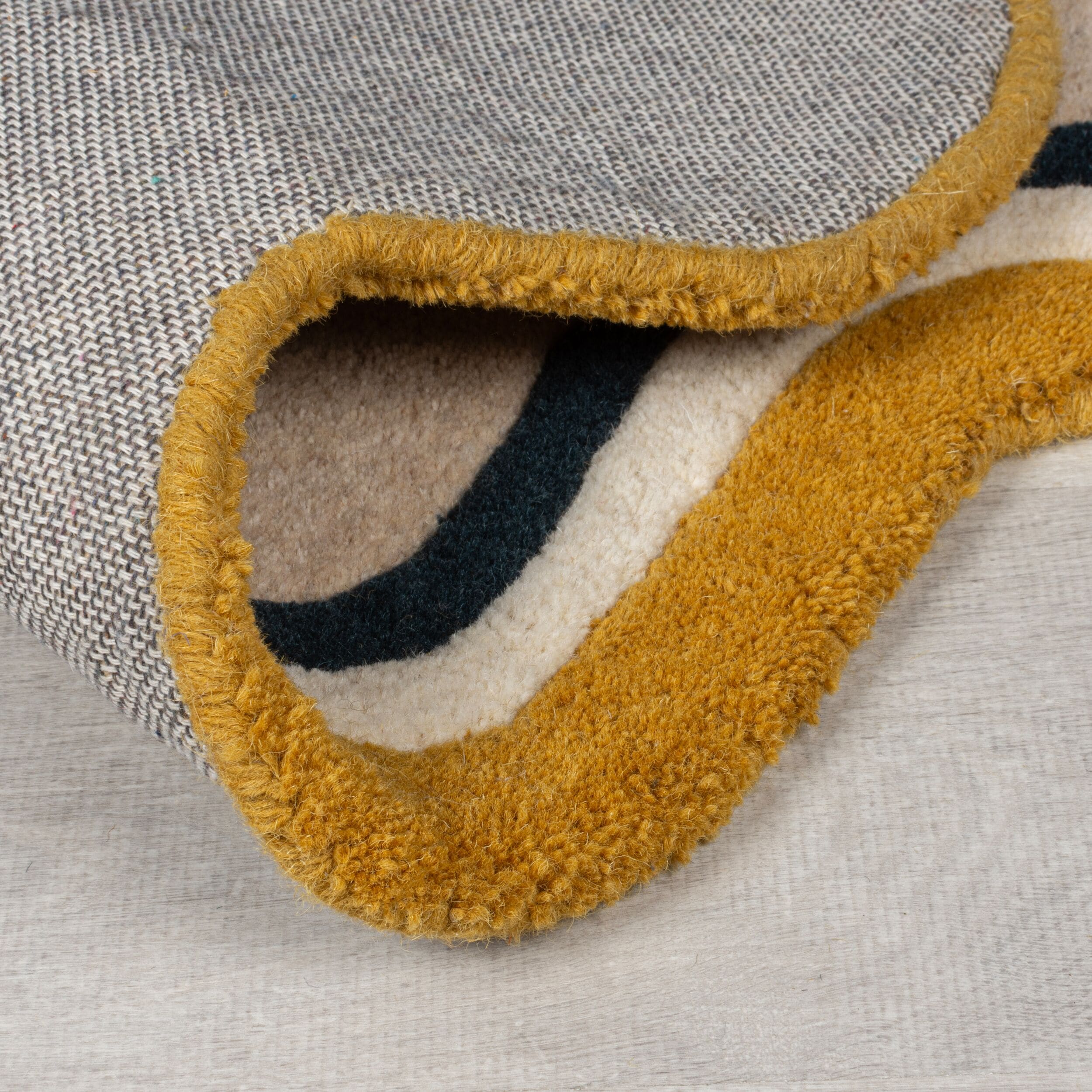 Wollteppich FLAIR RUGS "LEO SCALLOP BORDER", bunt, B:160cm H:8mm L:230cm, Wolle, Teppiche, Wolle Border Teppich, mit Muschelsaumkante