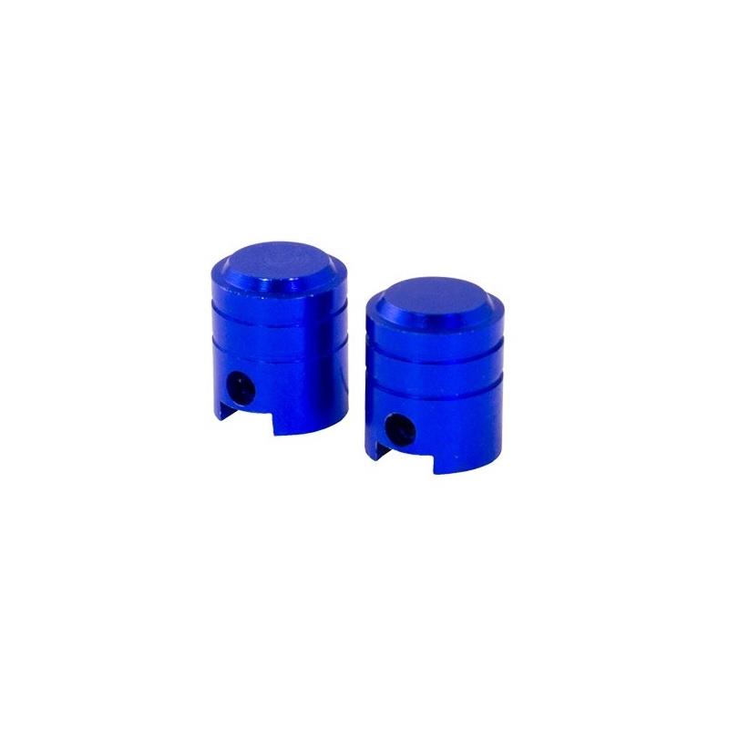 BikeTek Bouchons de valve forme de piston bleus