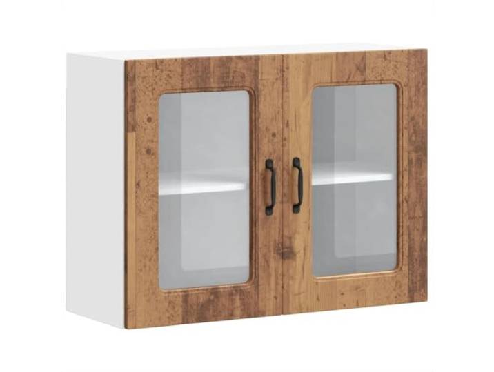 Helloshop26 Wandschrank für die Küche, Vintage, praktische Aufbewahrung, 80 x 31 x 60 cm, aus Altholz, 02_0050020