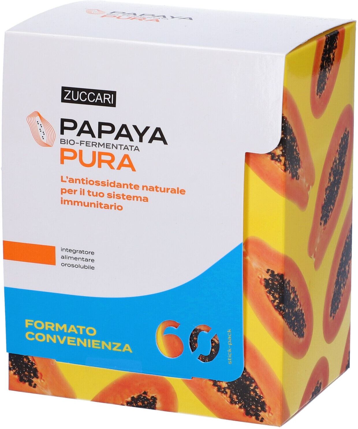 ZUCCARI Srl Papaya Pura Bio-fermentata, 60 Stick-Pack