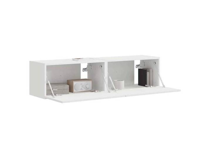 Stable&Durable - Blanc - Armoire TV mural - 2 pcs - Blanc 60x31x29 5 cm - bois d'ingénierie - Table de Télévision HS943994195