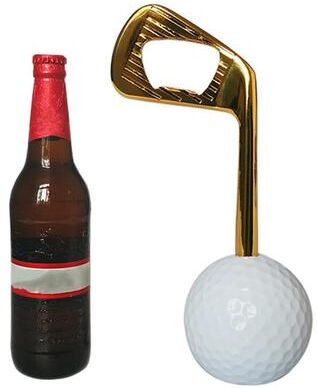 Snug & Styled Gold Golf Ball Bottle Opener Zinc Alloy Heavy Duty Beer Opener And Desktop Ornament gold