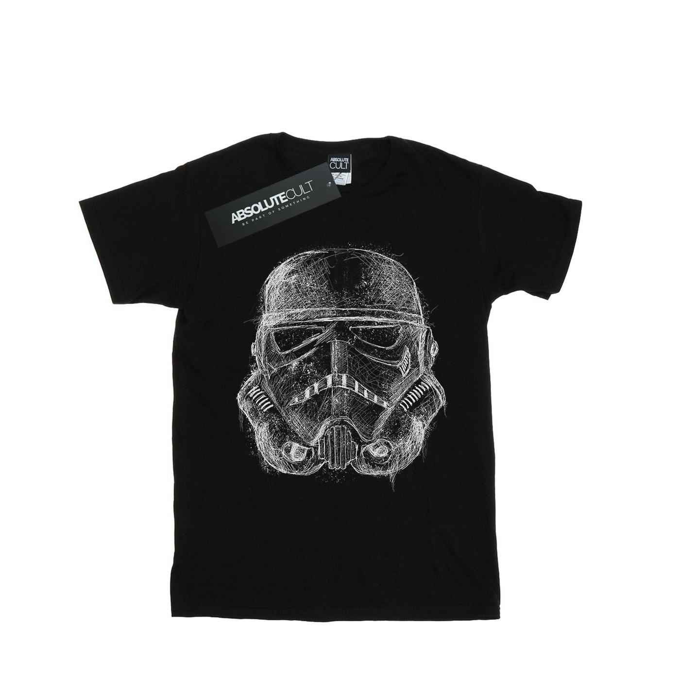 Star Wars Jongens Stormtrooper Krabbel Helm T-Shirt (Zwart)