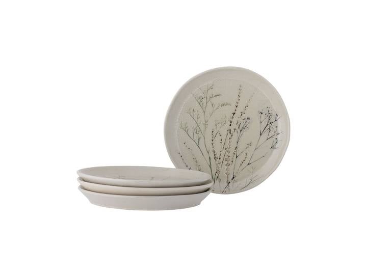 Assiettes lot de 4 en grès naturel Bea