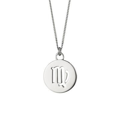 Kette mit Anhänger CAÏ "Jungfrau Sternzeichen 925/- Sterling Silber rhodiniert", weiß, Halsketten, Damen, 50+5cm, Silber 925 (Sterlingsilber), L: 55 B: 15mm, glänzend, B:15mm
