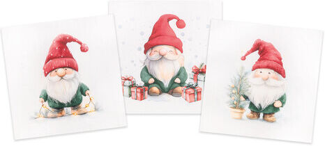 Canvas-Coupon „Weihnachtswichtel“, grau-color