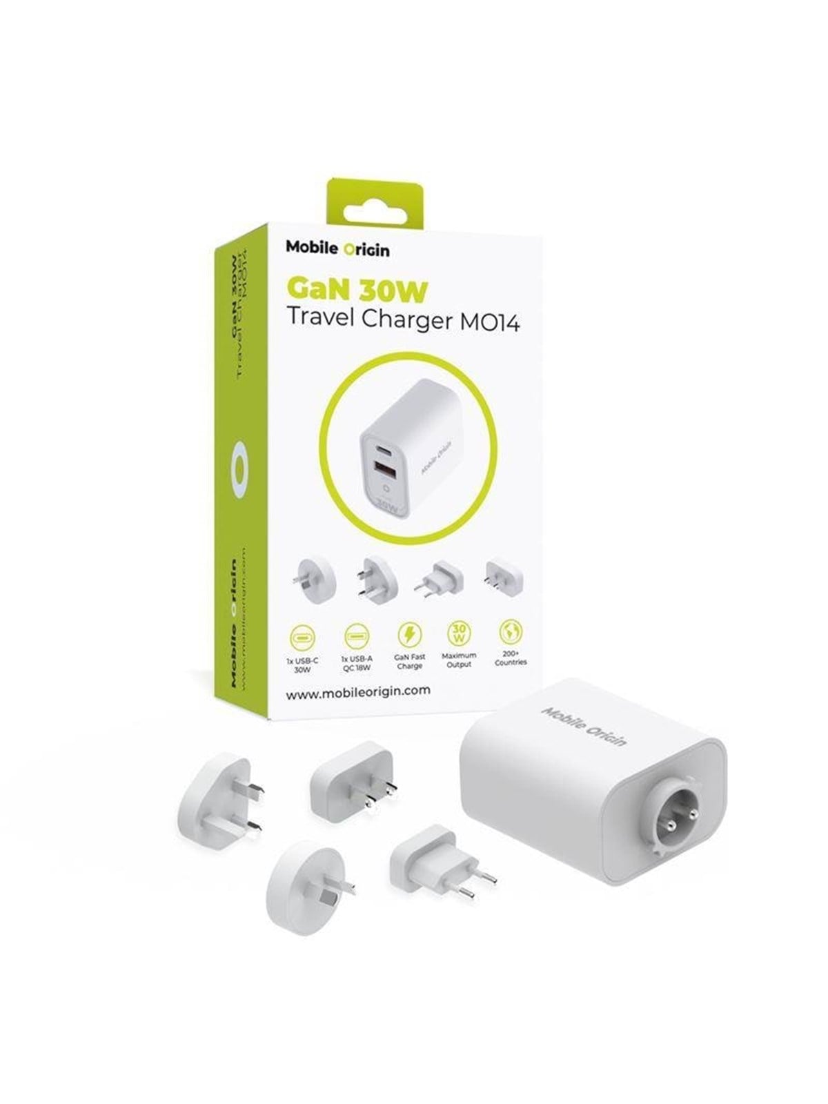 Mobile Origin GaN 30W Travel Charger MO14 - EU -USA -UK -AUS
