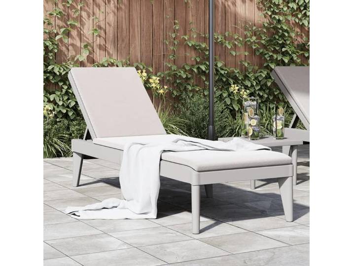 Chaise longue-Bain de soleil gris 186x60x29 cm PP
