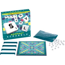 Mattel Games Scrabble Kompakt, Gesellschaftsspiel, Brettspiel, Reisespiel