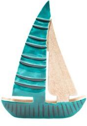 IH Casa Decor Mango Wood Enamel-Coated Décor Sailboat - Set of 2
