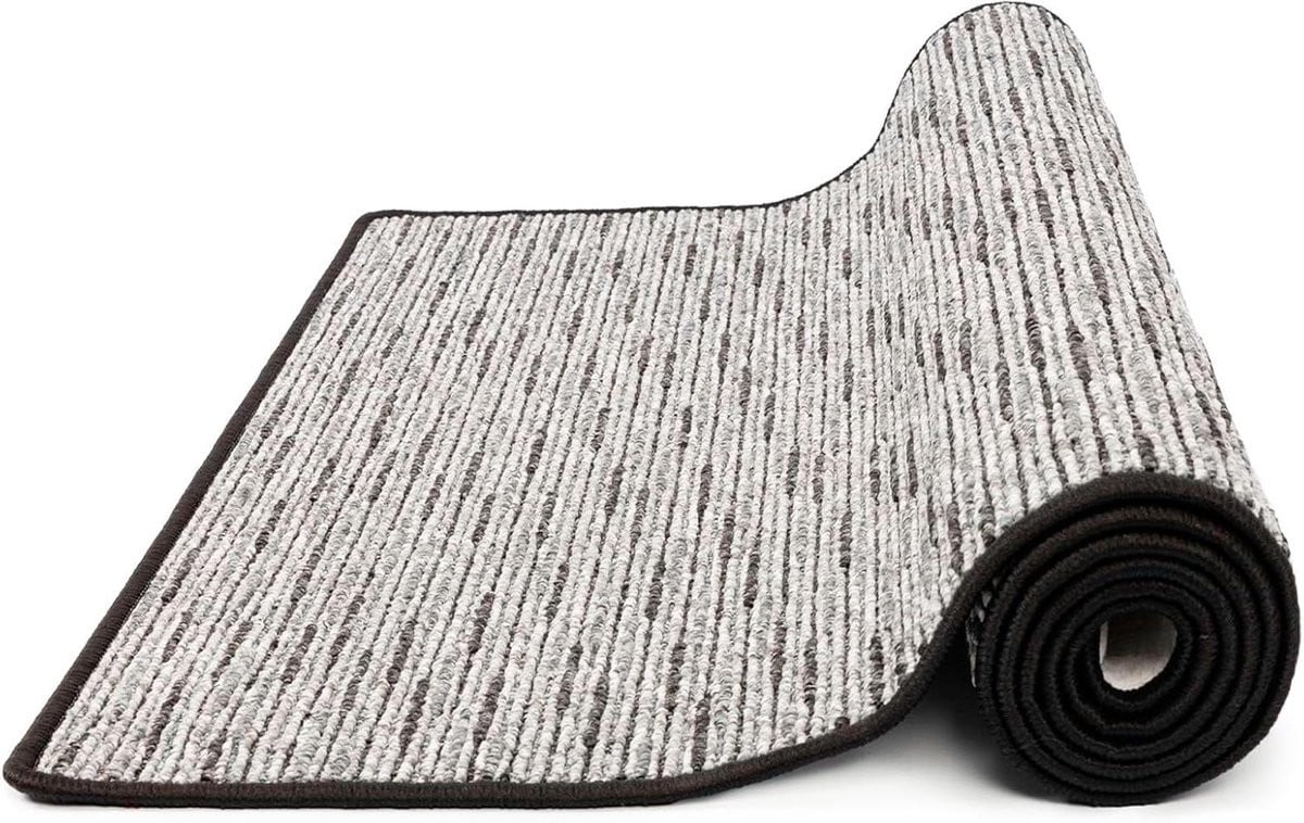 Luxe Karpet Runner Vloerkleed voor Woonkamer of Keuken - Antraciet - 80 x 450 cm