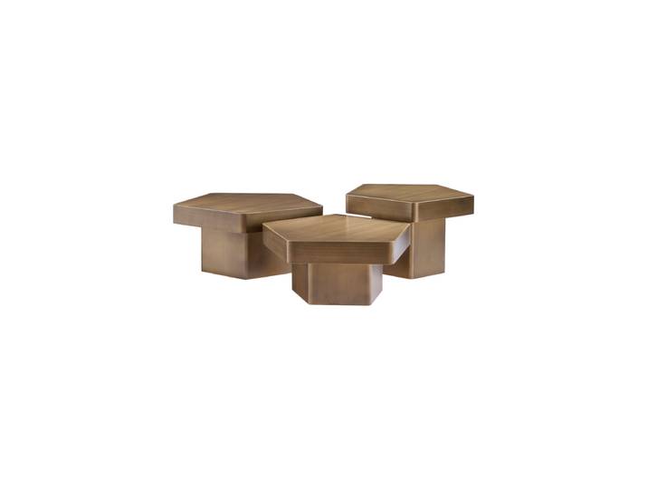 Design Couchtisch Set „Hexa“ (3 Stück) Gold Richmond Interiors