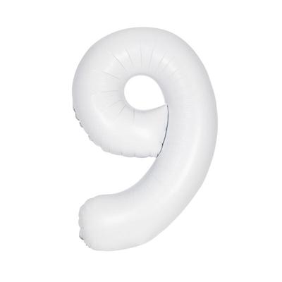 XL Folienballon weiss Zahl 9