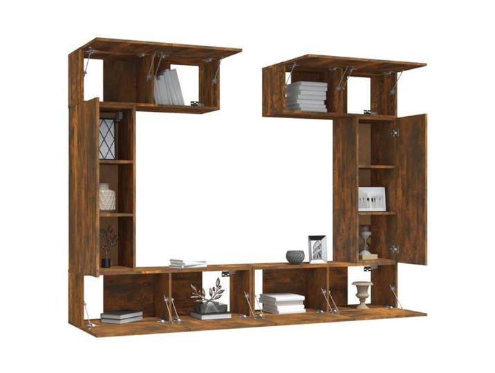 Armoire TV - MODERNE - Ensemble de meubles TV - 6 pcs - Montage Simplifié - Chêne fumé Bois d'ingénierie @4388094
