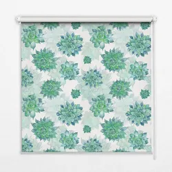 INNENROLLO - Fensterrollo - Rollo - 100x100 cm - Grüne Blumen