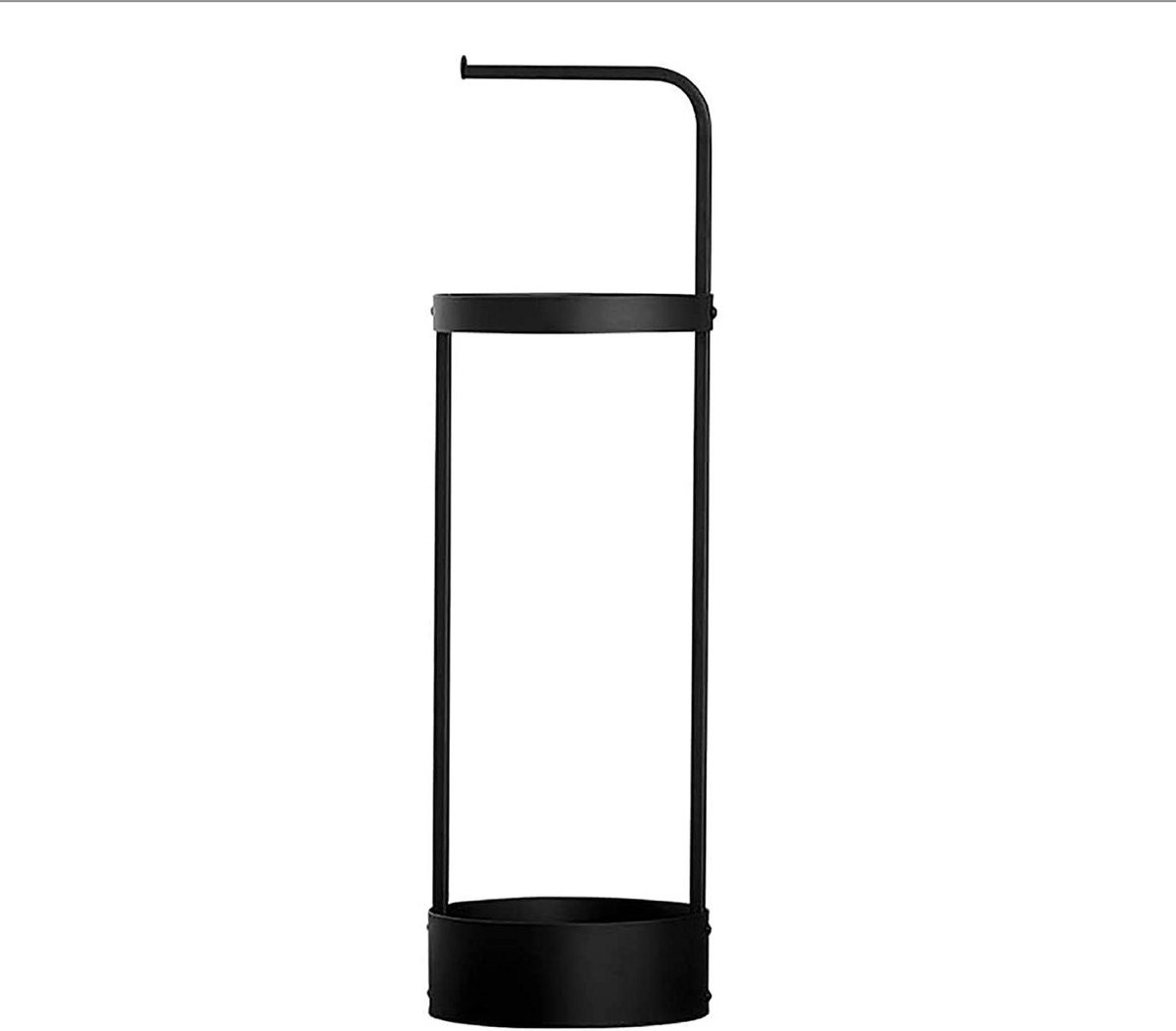 Zwarte Paraplu Stand voor in de Hal - Stabiele Metalen Paraplu Houder - 19 x 65 cm