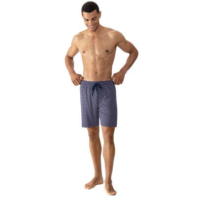 Pyjamashorts MEY "TIE MINIMAL", Herren, Gr. M, N-Gr, blau (neptune), Interlock, Obermaterial: 100% Baumwolle, bequem kniefrei, Hosen, Komfortbund mit Kordelzug