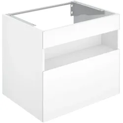 KEUCO STAGELINE Waschtischunterschrank, 1 Frontauszug, 650x625x490mm, mit LED-Beleuchtung, 32852300100, Korpus/Front: Weiß Dekor matt / Weiß Glas