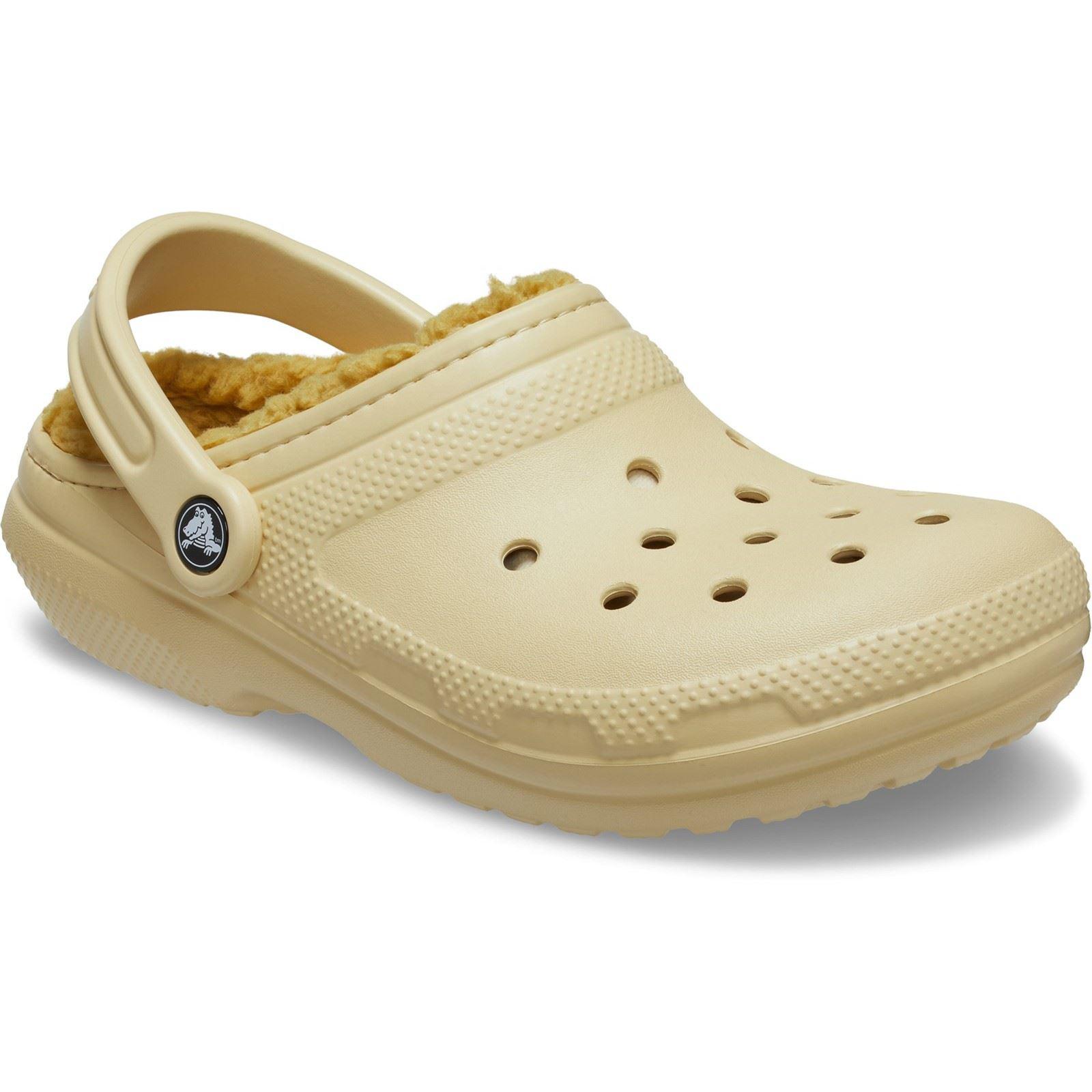 Crocs Classic Gevoerde Thermoplastische Herenslippers in Sesam