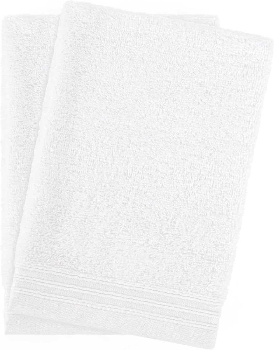 Set witte badhanddoeken van 100% katoen voor volwassenen - 15 x 22 cm