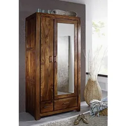 Garderobe Sheesham 100x61x200 braun lackiert METRO LIFE #165