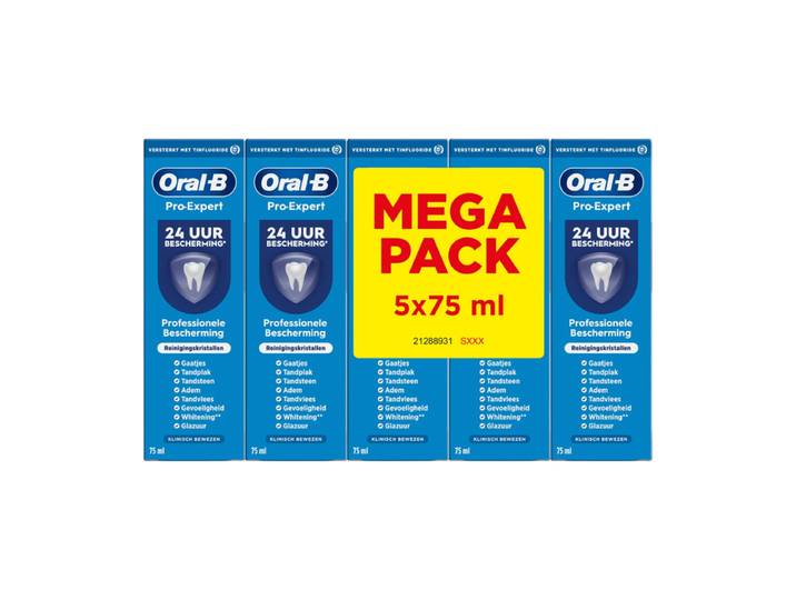Oral-B Pro-Expert tandpasta professionele bescherming reinigingskristallen - 5 x 75 ml