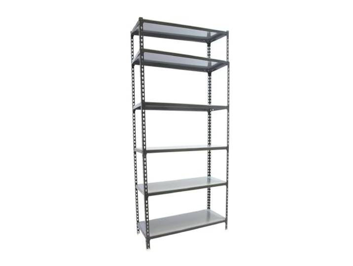 Simon Rack Metallregal 2500x800x500 mm - Simonclick 6 Höhen, Metallablage, Biegepunkt 180 kg, Korrosionsschutzlackierung, Klicksystem-Montage, Anthrazit/Verzinkt