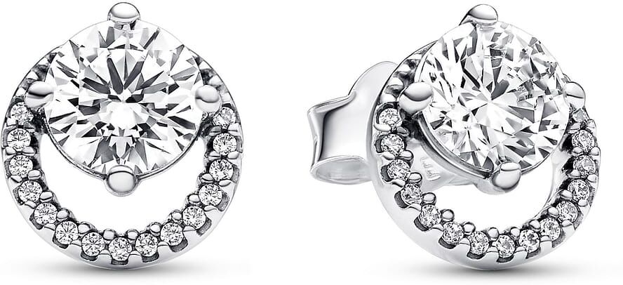 Clous D'Oreilles Pandora Halo Rond Scintillant Femme