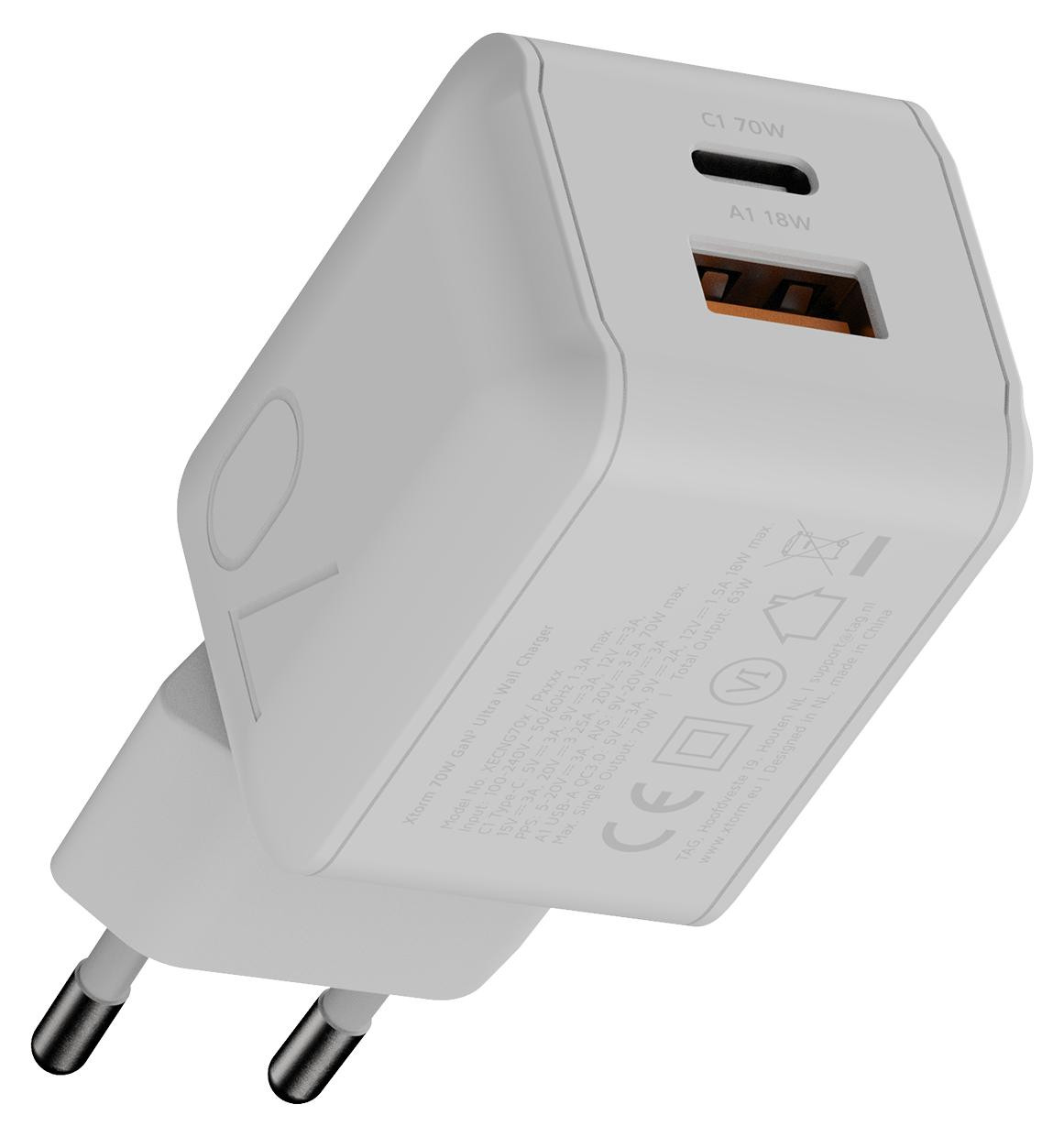 Xtorm NextGen USB-C Oplader 70W GaN³ - Wit