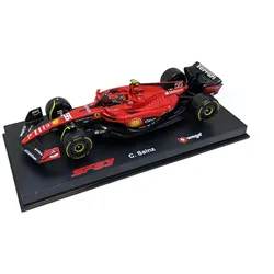 Bburago 18-36835S - Modellauto - F1 Ferrari SF-23 #55 Sainz (mit Helm, Maßstab 1:43) Formel 1 Auto