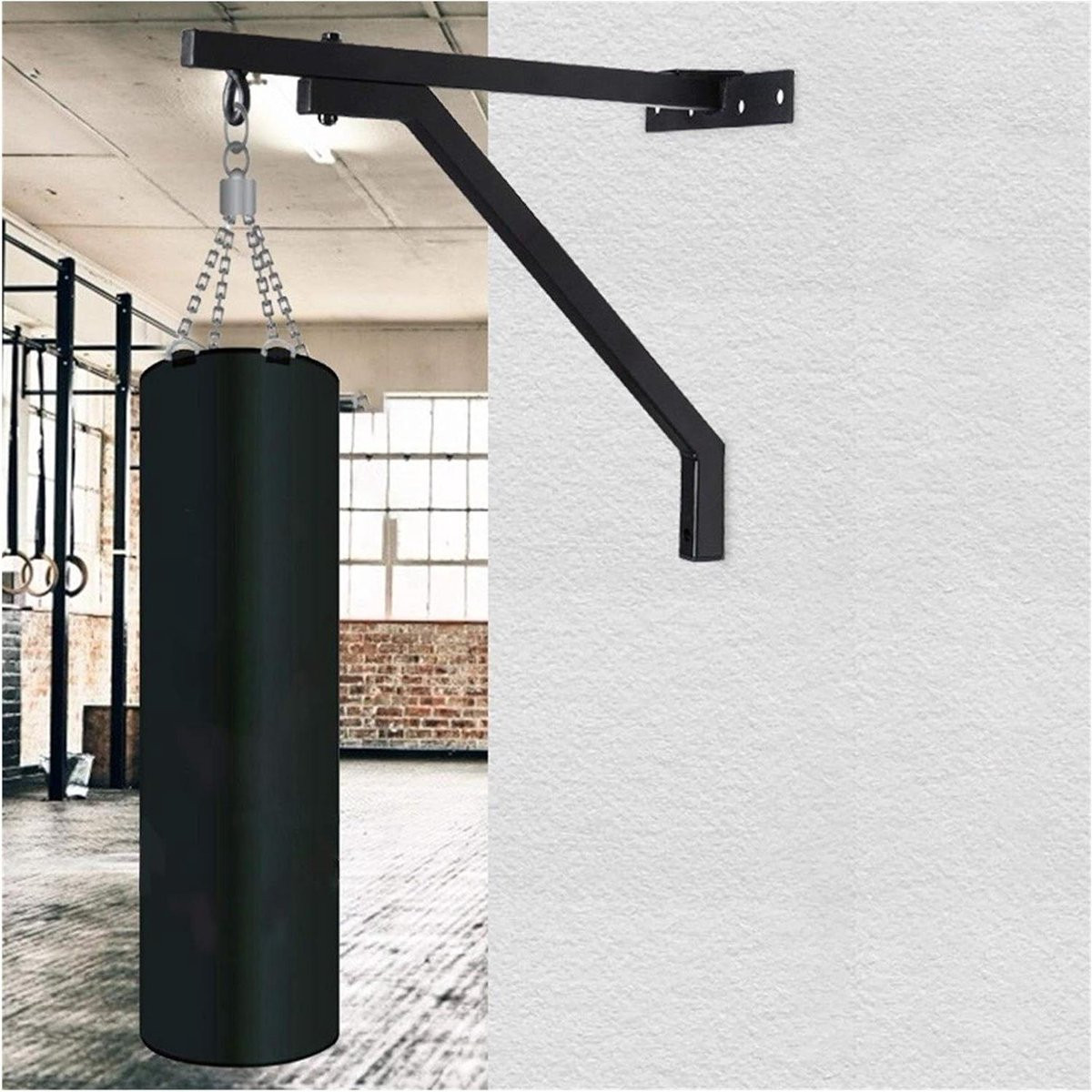 Zandzak Houder Wandbeugel voor Bokszak - Zwart - 42 cm