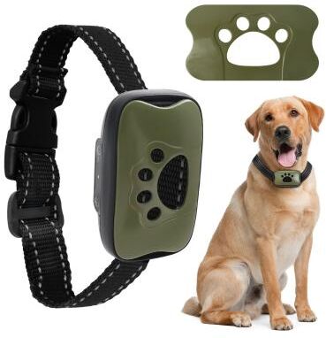 Uplift Picks USB Rechargeable Anti Bark Dog Training Collar With Ultrasonic And Vibration Modes green