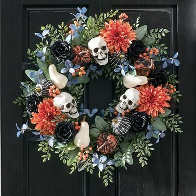 "Ghoulish Mix Wreath, 28"" - Grandin Road"