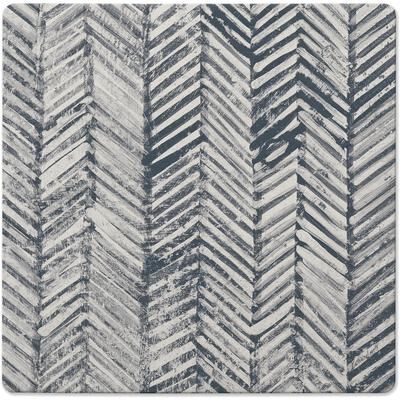 Thirstystone Chevron Decorative Heat Tolerant Stone Trivet with Non-Skid Cork Backing 8” Square Artistic, Durable, Easily Wipes Clean