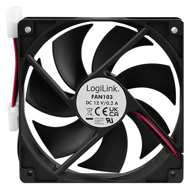 LogiLink Gehäuselüfter, 120 x 120 x 25 mm, Gleitlager (120 mm, 1x) (FAN103)