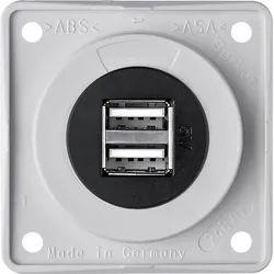 Berker Integro Flow und Pure Doppel USB Steckdose 12 V weiß