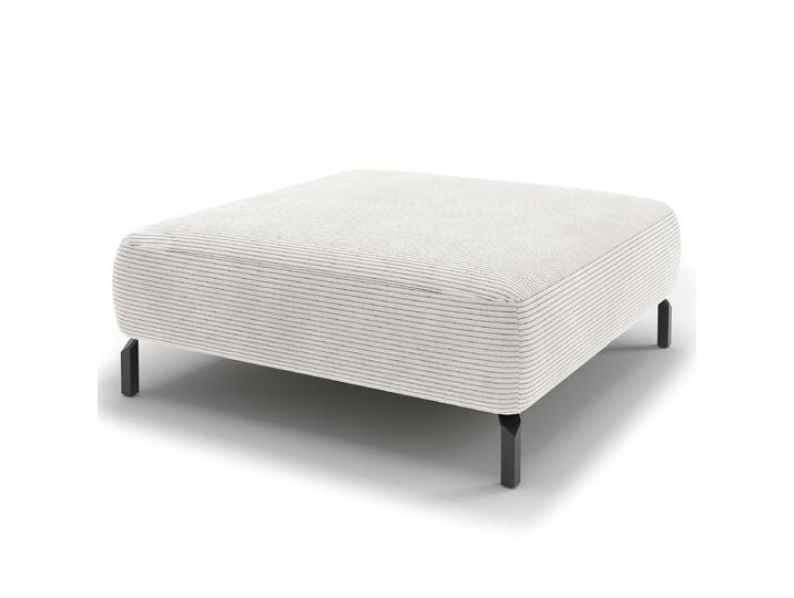 Polsterhocker 43cm Weiß Cordstoff Catia: Creme