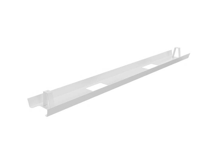 Goulotte métal d'électrification horizontale de câbles pour bureau L. 130 cm - Blanc