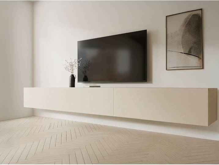 Meuble tv-hifi KINGSTON 2 portes battantes 245 cm cachemire